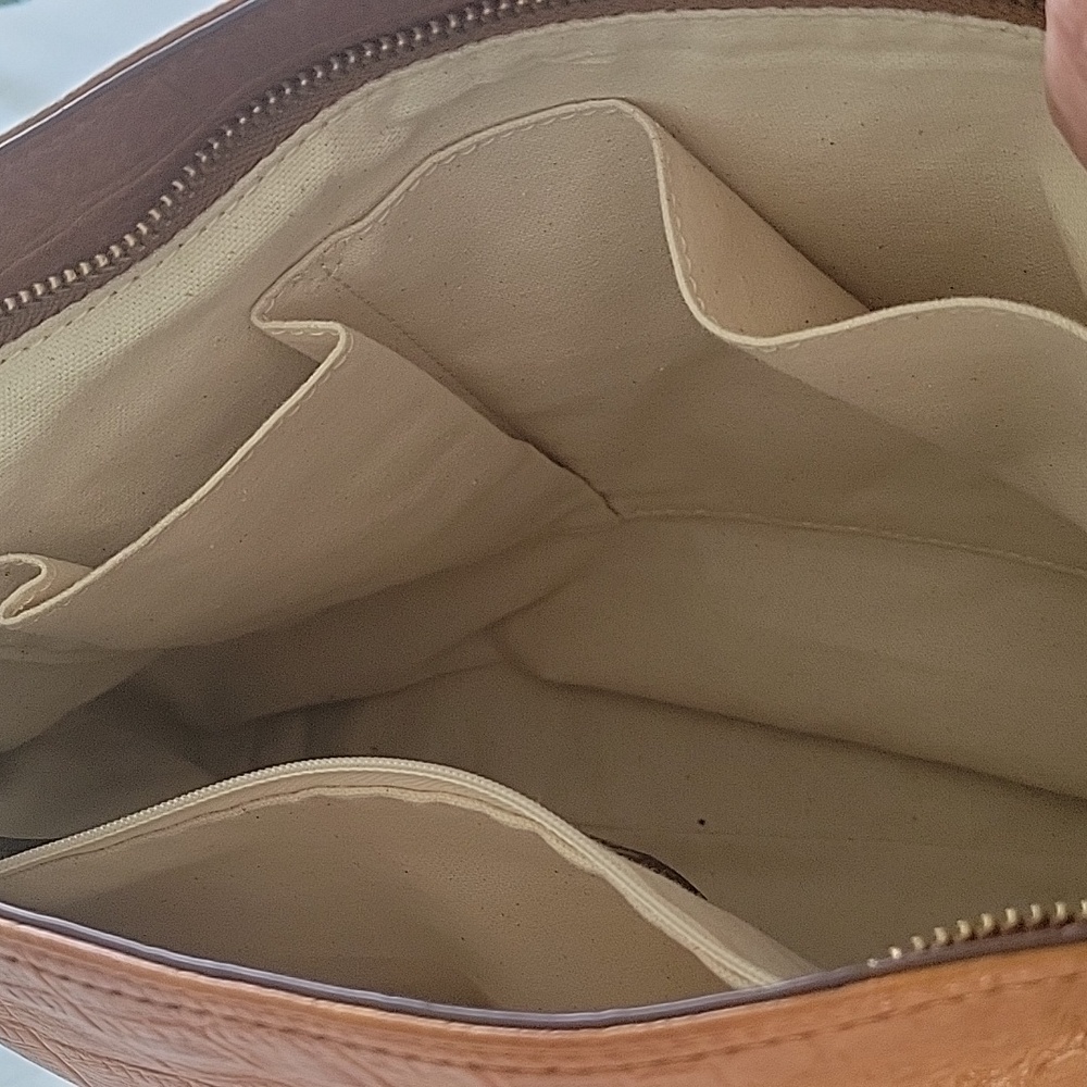 MARGOT LEATHER SHOULDER BAG TAN/BROWN - Picture 13 of 16